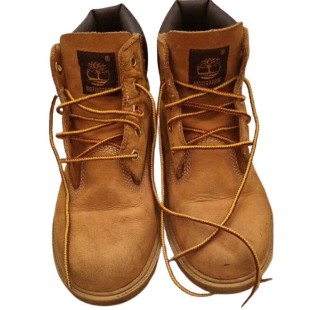 Timberland Size 3 Big Kids Jr. 6" Premium Boot Wheat Nubuck Leather waterproof
